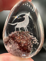 Beautiful Wolf Garden Quartz Inner Scene Carving with Rainbow #1