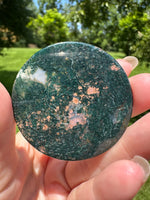 Moss Agate Polished Round Slice #9