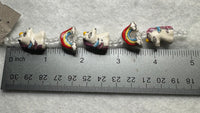 Handmade Lampwork Glass Unicorn & Rainbow Bead Strand – Whimsical Fantasy Glass Beads for Jewelry Making & Crafts