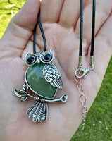 Cute Gemstone Owl Necklace
