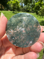 Moss Agate Polished Round Slice #11