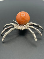 Spider with Orange Aventurine Sphere
