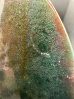 Ocean Jasper Polished Arrow Flame Freeform  #3 – Deep Green & Red Speckled – 92g