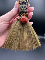 Tiger Eye, Amethyst & Red Jasper Decorative Crystal Broom with Crown