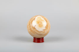 Yellow Calcite Stripe Sphere #5