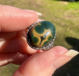 8th Vein Ocean Jasper S925 Sterling Silver Ring #6
