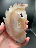 Druzy Agate Geode Indigenous-Inspired Profile Headdress Carving #7