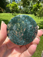 Moss Agate Polished Round Slice #15