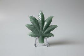 Green Aventurine Cannabis Leaf Carving #1
