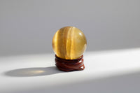 Yellow with Purple Fluorite Sphere #3