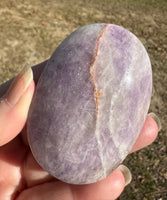 Amethyst Mixed with Stripe Agate Palm Stone #3