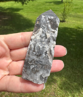 Black Chalcedony Sphalerite Obelisk Tower #7