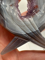 Amethyst Agate Heart Wings Carving with Stand #2