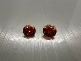 Round Orange 5mm Cz