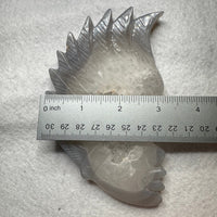 Druzy Agate Geode Indigenous-Inspired Profile Headdress Carving #5