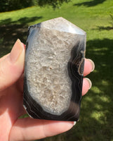 Black Onyx & Quartz Obelisk Tower #4
