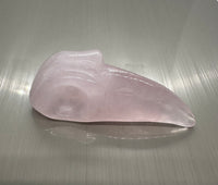 Rose Quartz Raven Skull Carving