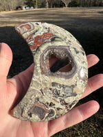 Money Agate Carved Moon #3