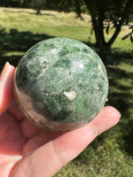 Natural Green Diopside Crystal Sphere 334g – Polished Gemstone #1