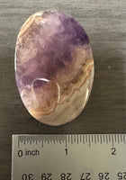 Amethyst Mixed with Stripe Agate Palm Stone #4 (small rainbows)