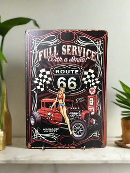 Full Service With a Smile Novelty Tin Sign