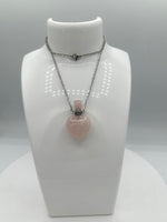 Rose Quartz Perfume/Essential Oil Bottle Necklace
