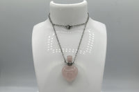 Rose Quartz Perfume/Essential Oil Bottle Necklace