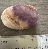 Amethyst Mixed with Stripe Agate Palm Stone #4 (small rainbows)