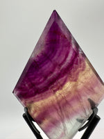 Rhombus Shaped Fluorite Carving with Stand #2