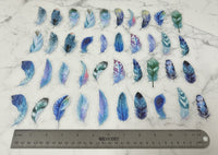 40 Count Blue Feather Stickers