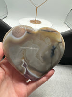 Large Amethyst Dendritic Agate Heart with Stand #3