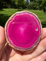 Dyed Pink Agate Slice #15