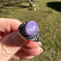 Natural Charoite Ring #38