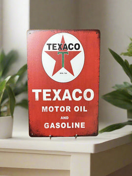 Texaco Motor Oil & Gas Novelty Tin Sign