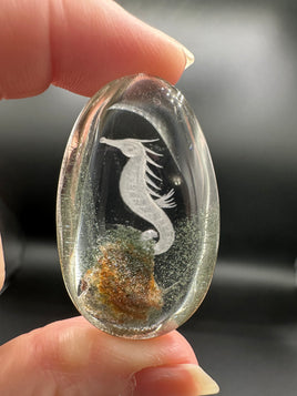 Beautiful Seahorse Garden Quartz Inner Scene Carving #9