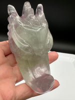 Rainbow Fluorite Dragon Head Carving #11 – 372g