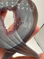 Amethyst Agate Heart Wings Carving with Stand #2