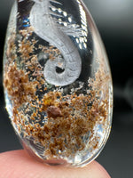 Beautiful Seahorse Garden Quartz Inner Scene with Rainbow Carving #12