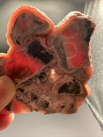 Rhodochrosite Slab #7 – Pink Banded Rhodochrosite with Black Matrix & Natural Cavities