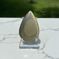 Natural Golden Sheen Obsidian Pearshape Large Cabochon #2