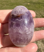 Amethyst Mixed with Stripe Agate Palm Stone #12