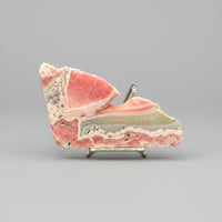 Natural Rhodochrosite Slab #18 – Pink Banded Mineral Specimen with Gray Matrix