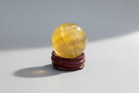 Yellow with Purple Fluorite Sphere #16