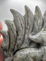 Labradorite Nine-Tailed Fox – Purple, Pink & Orange Flash