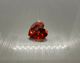Heartshape Orange Cz 9mm 4.55ct
