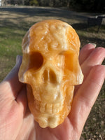 Yellow and White Mixed Calcite Skull #3