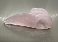 Rose Quartz Raven Skull Carving