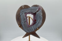 Amethyst Agate Heart Wings Carving with Stand #2