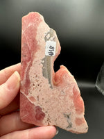 Natural Rhodochrosite Slab #18 – Pink Banded Mineral Specimen with Gray Matrix