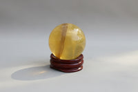 Yellow with Purple Fluorite Sphere #13